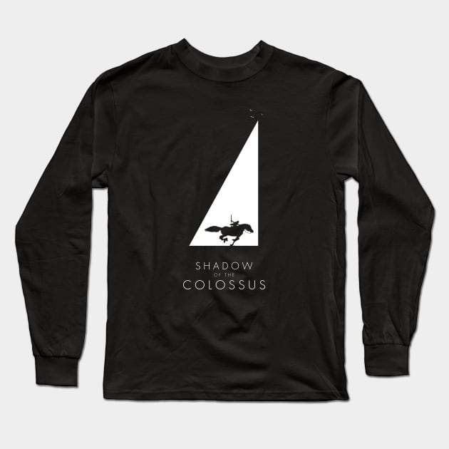 Shadow of the Colossus - Sanctuary silhouette white Long Sleeve T-Shirt by Mandos92